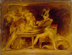 コペンハーゲンの手紙を封印するネルソン、c1835 作： David Wilkie