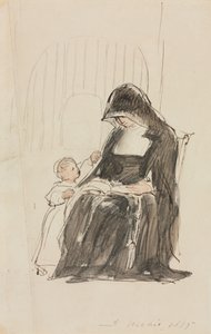 子供に読み聞かせをする修道女 作： David Wilkie