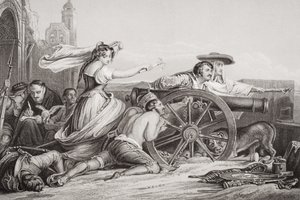 サラゴサの防衛、1808年、「英語とスコットランドの歴史の図解」第II巻 作： David Wilkie