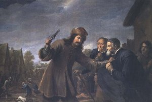 村への攻撃、1648 作： David Teniers the Younger