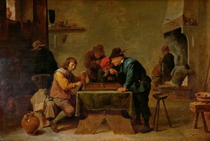 バックギャモンプレイヤー、c.1640-45（木の油） 作： David Teniers the Younger