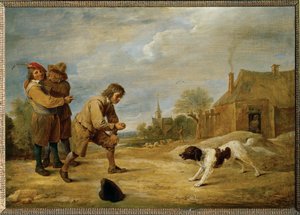 犬を連れた農夫 作： David the Younger Teniers