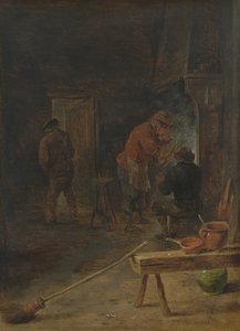 暖炉の周りの農家 作： David Teniers the Younger