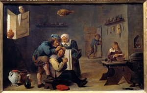 医学のこと"The surgical operation" 若き日のダヴィッド・テニアス2世（1610-1690）の絵画（ec.flam.） 日。0,33x0,25 m マドリード、プラド美術館