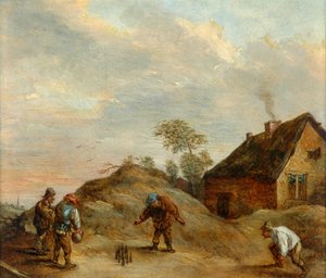 ボウルで遊ぶ男性 作： David Teniers the Younger