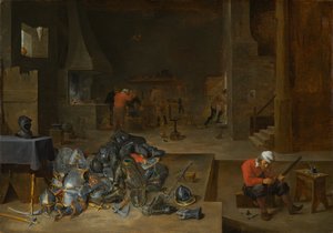 鎧屋、1640年から1645年 作： David Teniers the Younger