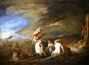 ネレイズによって生まれた溺死レアンダー 作： David Teniers the Younger