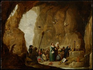 聖アントニウスの誘惑（パネルに油彩） 作： David Teniers the Younger