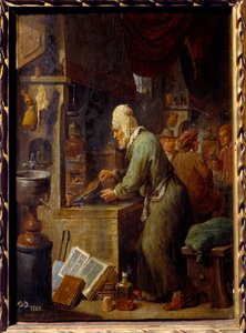 アルケミストダヴィッド・テニアス2世（1610-1690）の絵画 Ec.フラム 作： David Teniers the Younger