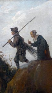 木こり: 2 つの古い農民の詳細カップル 作： David Teniers the Younger