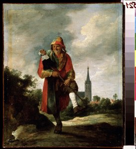 ばか（ばか）。 David Teniers the Young（1610-1690）による絵画。 キャンバスに油彩、35 x 29 cm、1640年頃。フラマン美術、バロック美術。 プーシキン美術館、モスクワ。 作： David Teniers the Younger