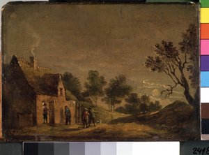 夜の居酒屋（夜の居酒屋）。 David Teniers the Young（1610-1690）による絵画。 木に油彩 作： David Teniers the Younger