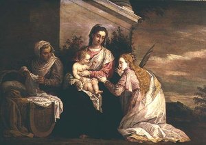 聖母子像と聖カタリナ 作： David Teniers the Younger