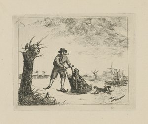 スケーターのいる冬景色 作： David van der Kellen