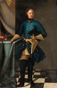 スウェーデンのチャールズ 12 世の肖像 (1682-1718) - デビッド フォン クラフト (1655-1724) による絵画、キャンバスに油彩、1716 年頃、46.5x30.5 cm - スウェーデンのチャールズ 12 世の肖像、キャンバスに油彩デヴィッド・フォン・クラフト - 個人蔵
