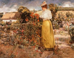 花の中で、ジヴェルニー 作： Dawson Dawson Watson