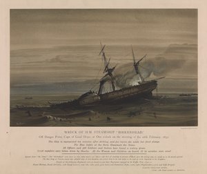 H.M.蒸気船「バーケンヘッド」の難破、1852年2月26日 作： Day & Son