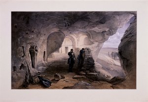 「西を向いたインケルマンの洞窟にある発掘された教会」、クリミア、ウクライナ、1855