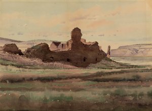 ニューメキシコ州チャコ・キャニオン、プエブロ・ボニート遺跡 作： De Lancey Gill