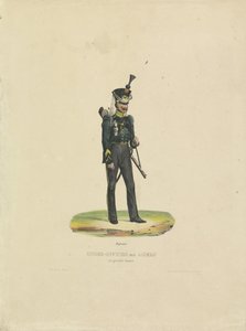 正装したハンター、1820-1825 完全な制服を着た下士官 des Jagers (オブジェクトのタイトル) 作： De la Cour