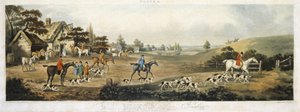 フォックスハンティング」プレート4 トーマス・サザーランド（1785-1838）による刻印 1817年（カラーリトグラフ