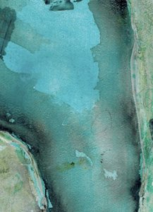 穏やかなティール色の水面 作： Deb Chaney