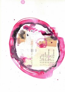 ピンクの抽象的なリングのコラージュ 作： Deb Chaney