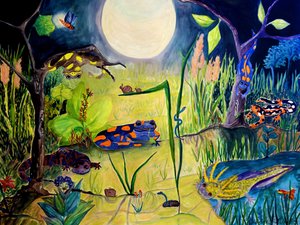 あなたが眠っている間に目を覚まして、2015年（水彩画） 作： デボラ・イブ・アラストラ