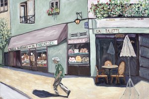 カフェコーナー, 2017（キャンバスにアクリル絵の具） 作： デボラ・イブ・アラストラ