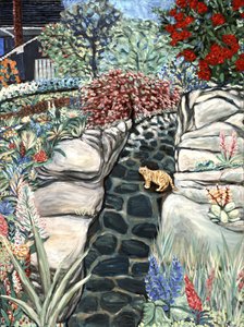 石畳の道、2019年（キャンバスにアクリル画）
