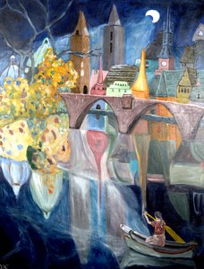流れに抗う、2020年（キャンバスにアクリル画） 作： デボラ・イブ・アラストラ