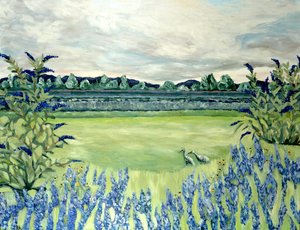 ラベンダー畑、2015年（キャンバスにアクリル画） 作： デボラ・イブ・アラストラ