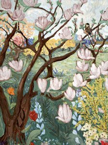 マグノリアの木、2019年（キャンバスにアクリル画） 作： デボラ・イブ・アラストラ