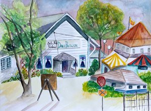 オークス・ダンス・パビリオン、2021年（水彩画） 作： デボラ・イブ・アラストラ