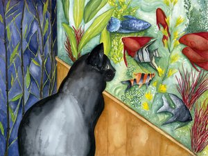 トビーの魚, 2002 (水彩) 作： デボラ・イブ・アラストラ