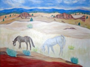Wild Horses Warm Springs, 2011（アクリル、キャンバス） 作： デボラ・イブ・アラストラ