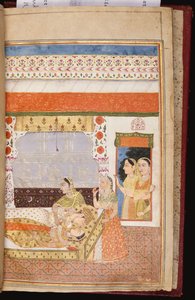 マンシャーとマッドのヒンドゥー教のラブストーリー、1730年頃 作： Deccani School