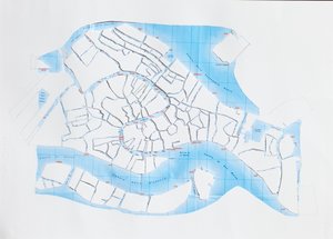 ヴェネツィアリキッドストリート、2008年（切り絵コラージュ） 作： Deirdre Kelly