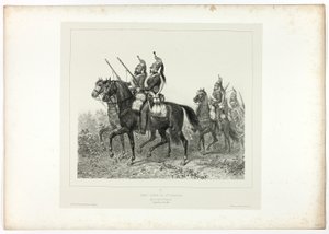 第11竜騎兵前衛、「イタリアの思い出: ローマ遠征」より 作： Denis Auguste Marie Raffet