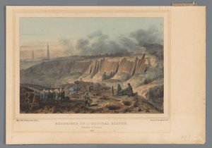アントワープ城塞の掘り込まれた野戦病院の外観、1832年 Exterior de l