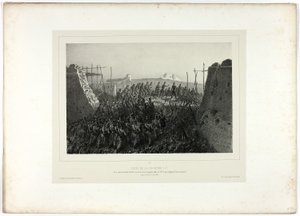 「イタリアのお土産: ローマ遠征」より、Courtine 6-7 の捕獲 作： Denis Auguste Marie Raffet