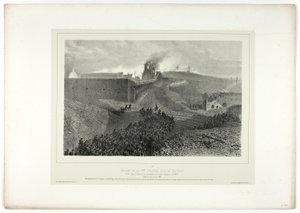サポートと呼ばれる第 3 列の出発、Souvenirs d’Italie: Expedition de Rome から 作： Denis Auguste Marie Raffet