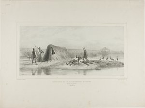 1837年7月7日、ドナウ左岸、ハンガリー軍植民地の衛兵所 作： Denis Auguste Marie Raffet