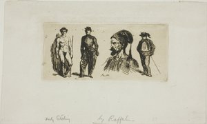 スケッチのシート 作： Denis Auguste Marie Raffet