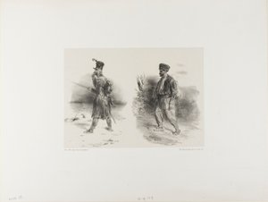 困惑したスケッチを含むシート 作： Denis Auguste Marie Raffet