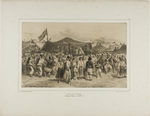 1837年7月11日、ワラキア州ジュルジェヴォ、サン・ピエール見本市 作： Denis Auguste Marie Raffet