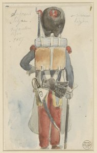 制服研究 ラインサッパー。 軽歩兵 1827 (オブジェクトのタイトル) 作： Denis Auguste Marie Raffet
