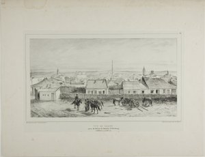 モルダヴィア、サンクトペテルブルク・ホテルのバルコニーから撮影したヤッシーの眺め（1837年7月19日 作： Denis-Auguste-Marie Raffet
