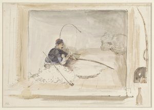 座っている綿細工人 作： Denis Auguste Marie Raffet