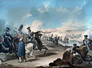 ボロディノでフランス歩兵を攻撃するロシア騎兵（bataille de la Moskova） - Dighton, Denis (1792-1827) - 1813年頃 - 紙に水彩画 - 53,8x71,8 - 個人蔵